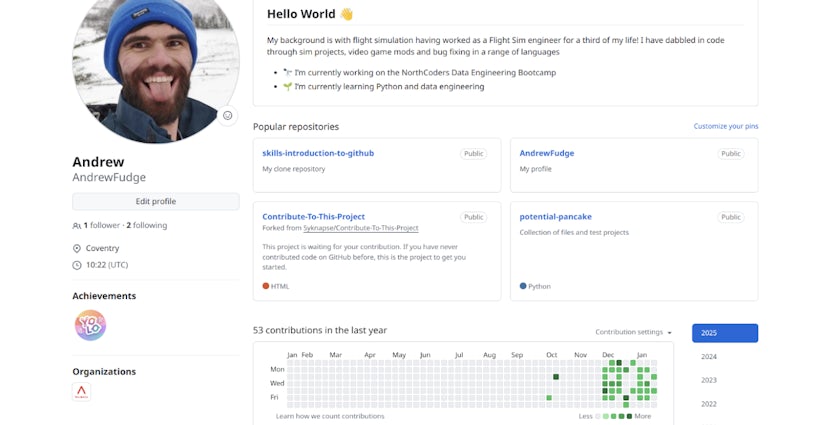 Andrew's GitHub profile
