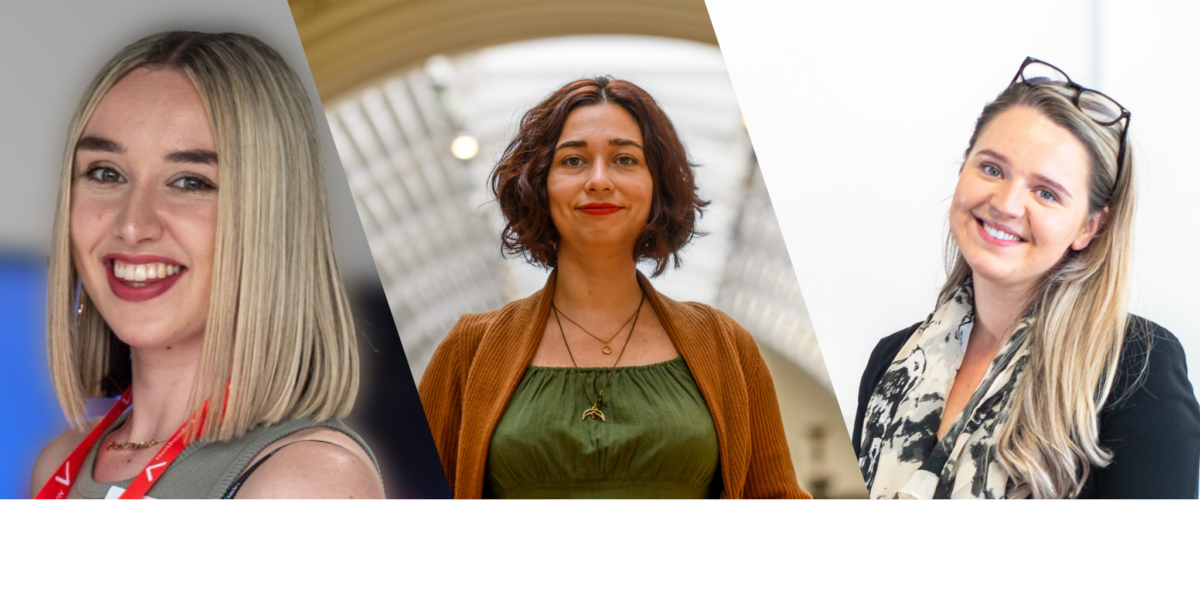 Lucy, Vel, Charlotte from Northcoders for International Women's Day